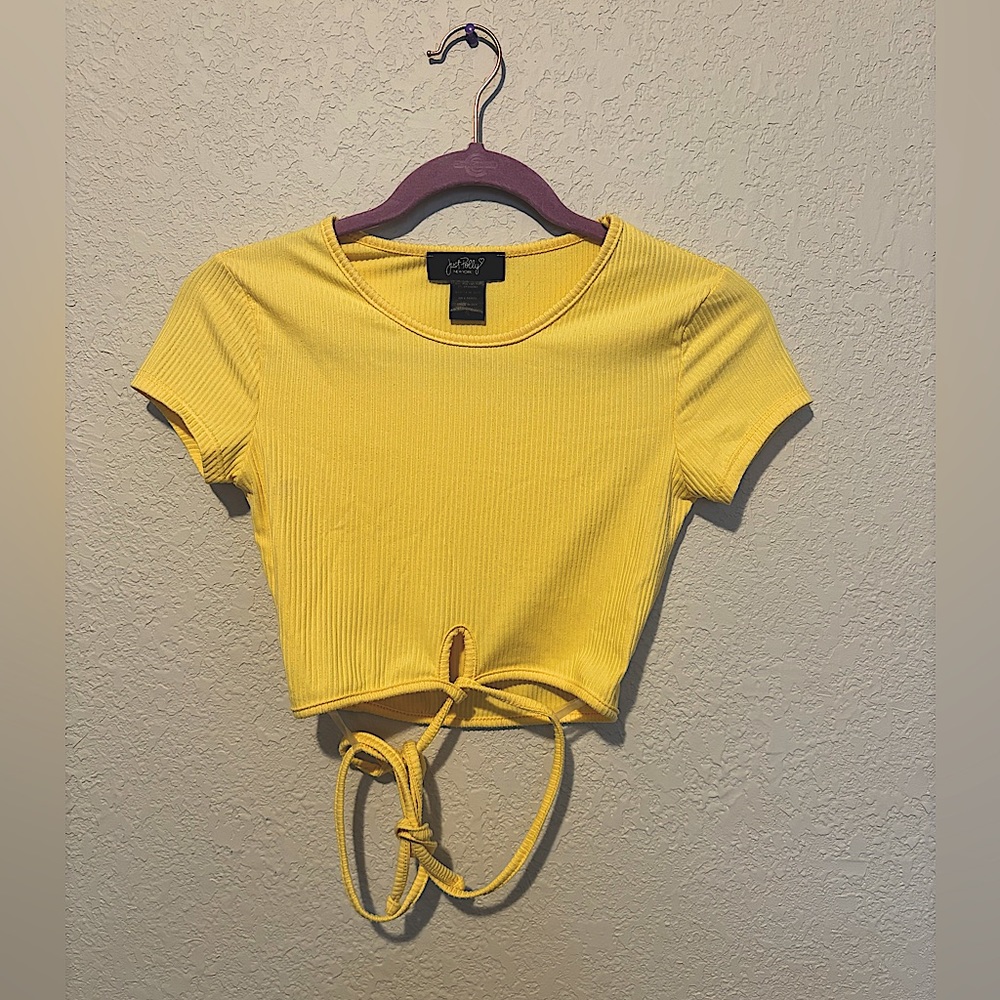 Just Polly Short Sleeve Crop Top